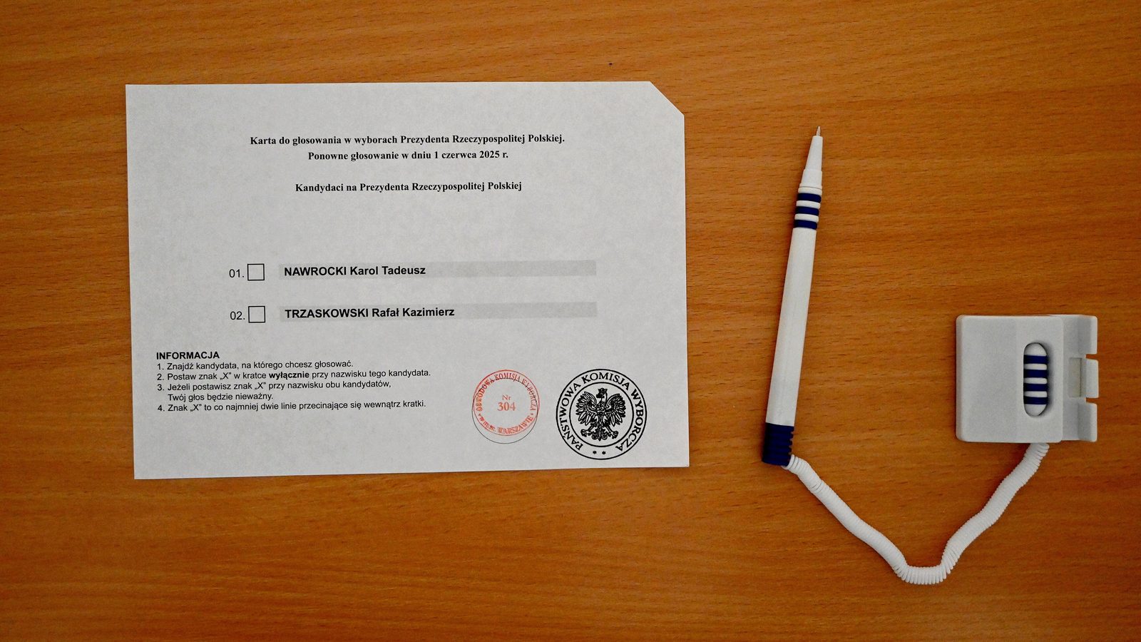 Karta do głosowania w wyborach Prezydenta Rzeczypospolitej Polskiej w dniu 1 czerwca 2025 r.jpg